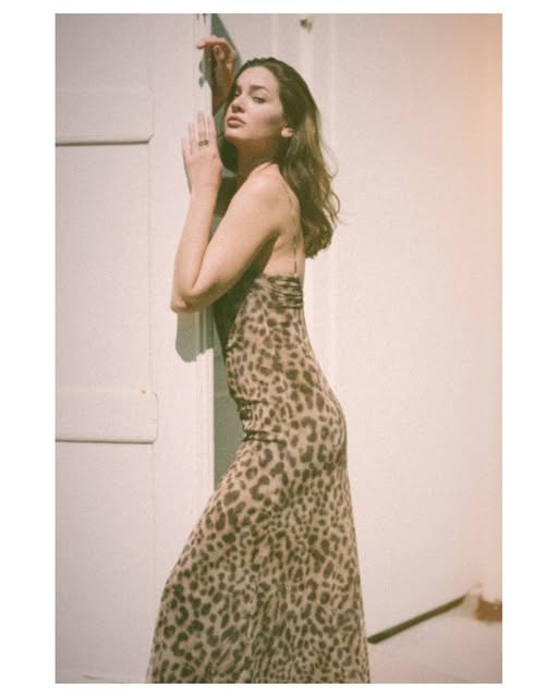 Vintage leopard print fashion editorial in sunlight