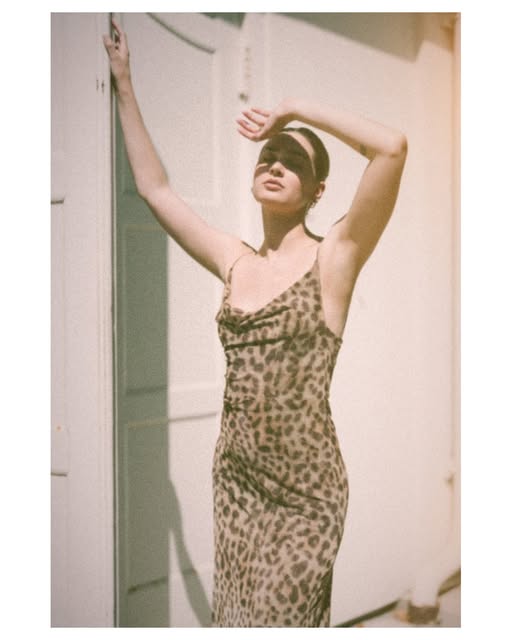 Vintage leopard print fashion editorial portrait